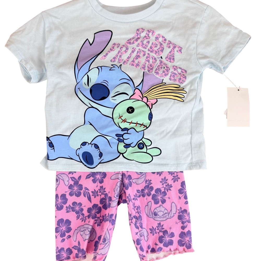 Disney Stitch Best‎ Friends Shorts Set Girls Size 3